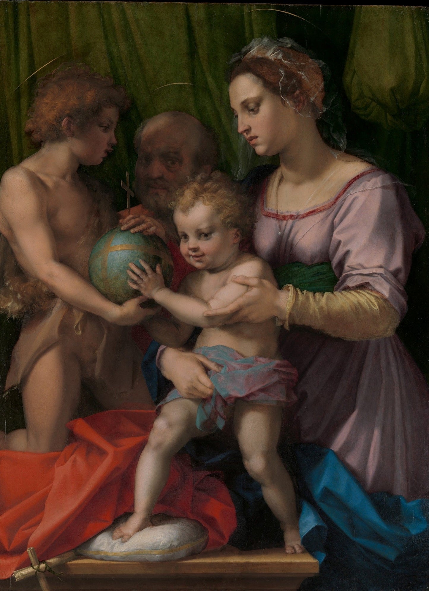 The Holy Family with the Young Saint John the Baptist, vintage artwork by Andrea del Sarto, A3 (16x12") Poster Print