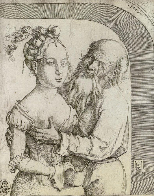 The Ill-Matched Couple, vintage artwork by Hans Baldung, A3 (16x12") Poster Print