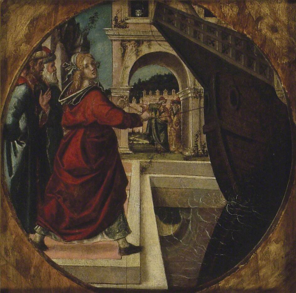 The Incident in the Story of the Vestal Claudia, vintage artwork by Bartolomeo Montagna, A3 (16x12") Poster Print