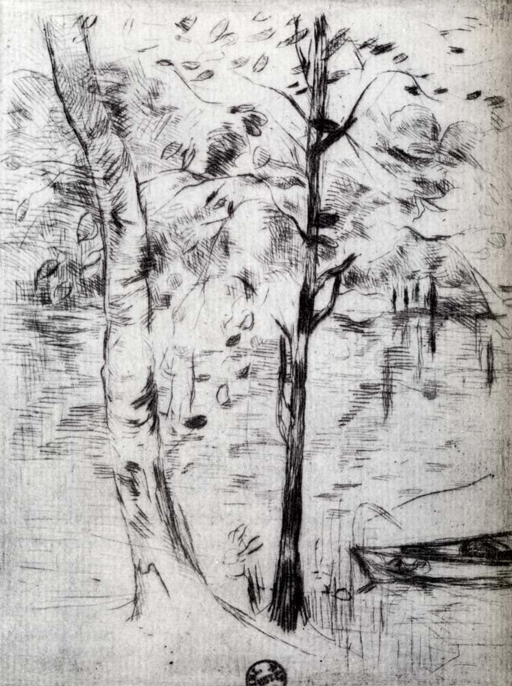 The Lake of the Wood of Boulogne by Berthe Morisot, 1888, vintage art, modern poster print