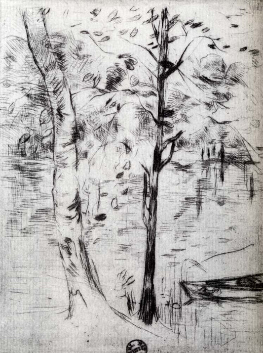 The Lake of the Wood of Boulogne by Berthe Morisot, 1888, vintage art, modern poster print