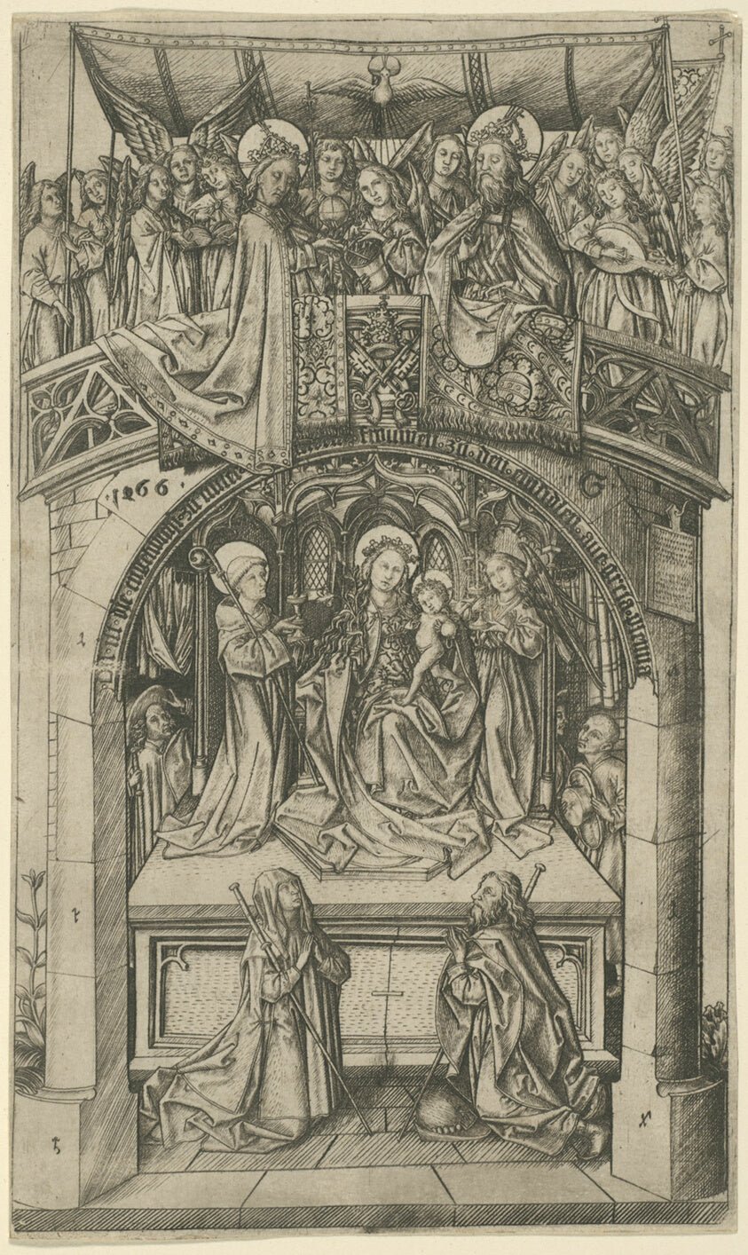 The Large Einsiedeln Madonna by Master E. S., 23x16"( A2 size) Poster Print