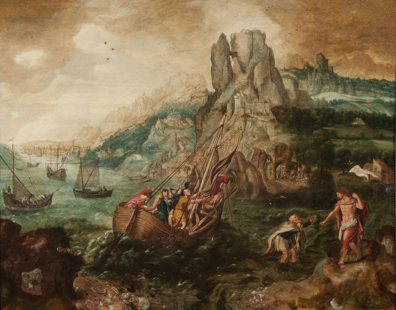 The Last Appearance of Christ to His Disciples, vintage artwork by Herri met de Bles, A3 (16x12") Poster Print