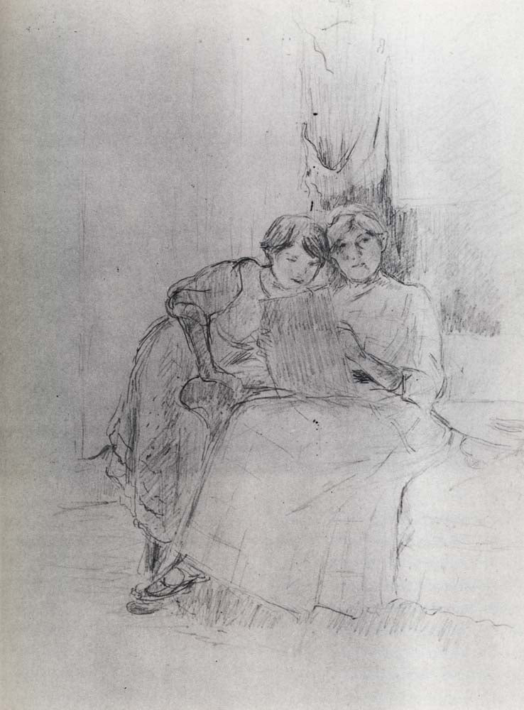 The Lesson of Drawing by Berthe Morisot, 1887, vintage art, modern poster print
