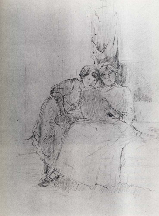 The Lesson of Drawing by Berthe Morisot, 1887, vintage art, modern poster print