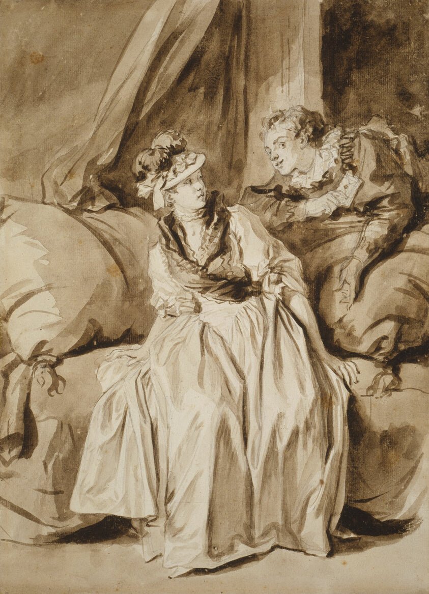 The Letter, or The Spanish Conversation by Jean-Honore Fragonard, 23x16"( A2 size ) Poster Print