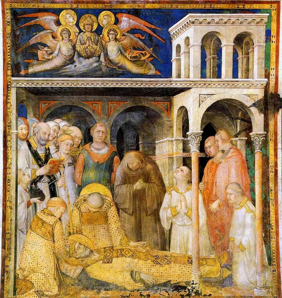 The Life of Saint Martin ~ The Death of Sain Martin, vintage artwork by Simone Martini, A3 (16x12") Poster Print