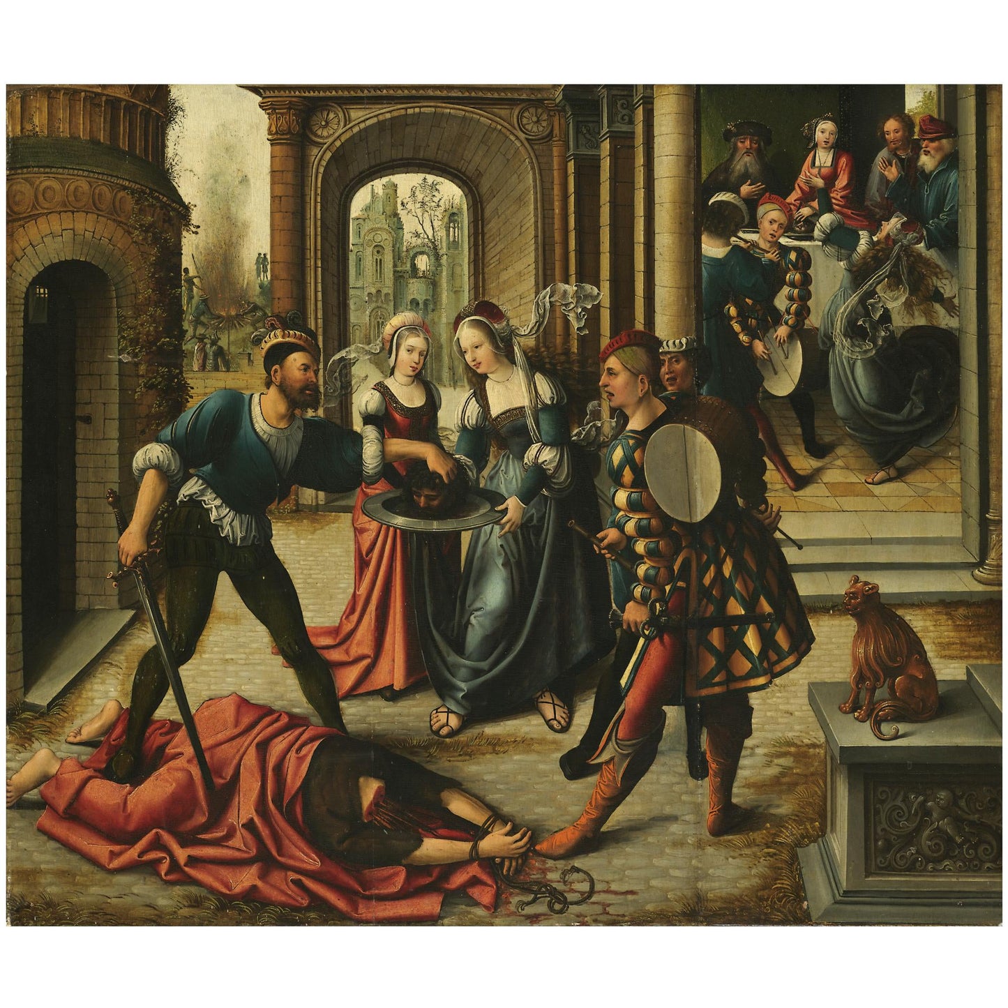 The Martyrdom of Saint John the Baptist, vintage artwork by Bernaert van Orley, A3 (16x12") Poster Print