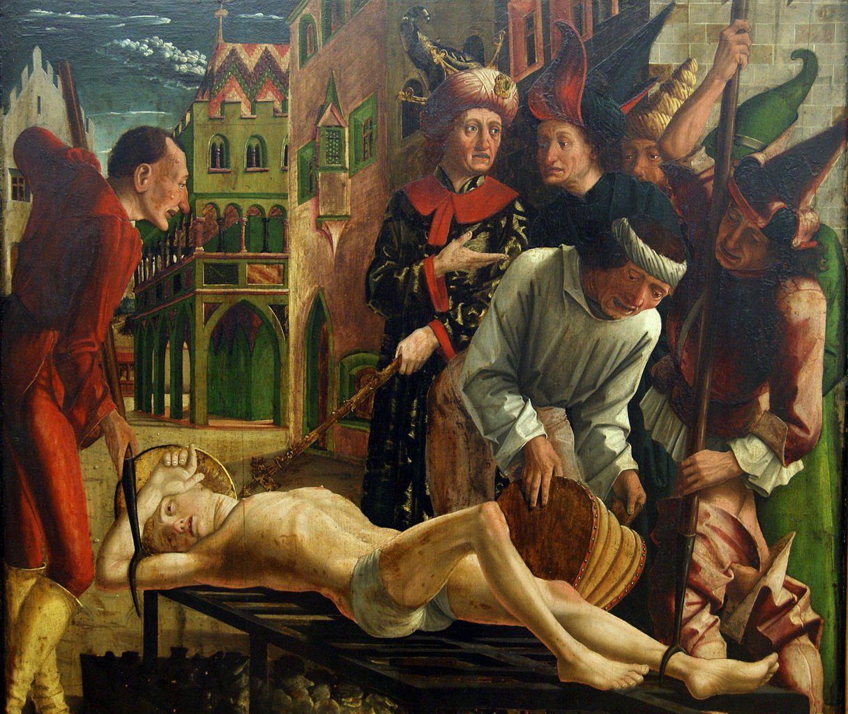 The Martyrdom of Saint Lawrence, vintage artwork by Michael Pacher, A3 (16x12") Poster Print