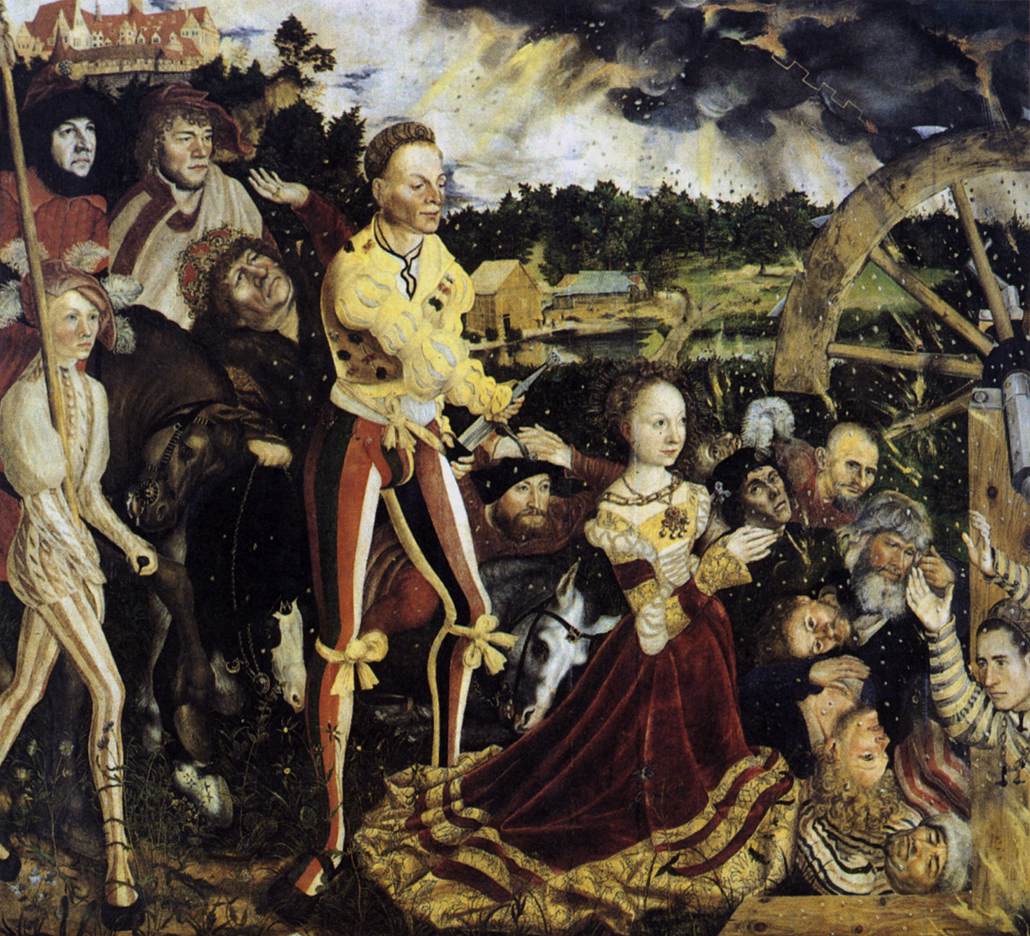 The Martyrdom of St Catherine, vintage artwork by Lucas Cranach the Elder, A3 (16x12") Poster Print