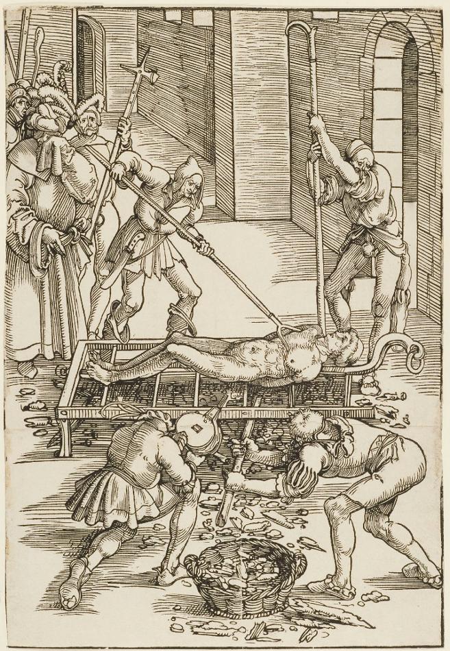 The Martyrdom of St. Laurence, vintage artwork by Hans Baldung, A3 (16x12") Poster Print
