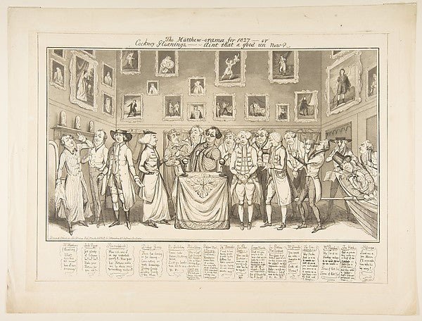 The Matthew-orama for 1827–or Cockney Gleanings –Aint that a g, vintage art, A3 (16x12") Poster Print