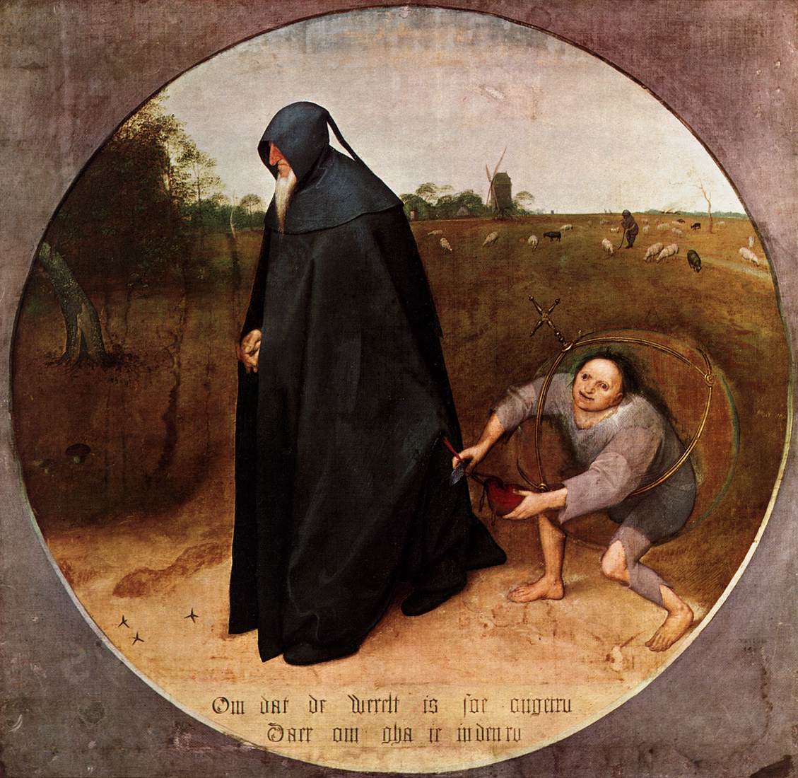 The Misanthrope, vintage artwork by Pieter Bruegel the Elder, A3 (16x12") Poster Print