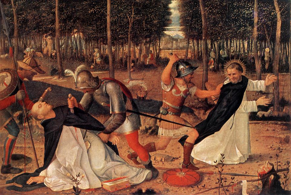The Murder of St Peter the Martyr, vintage artwork by Giovanni Bellini, A3 (16x12") Poster Print
