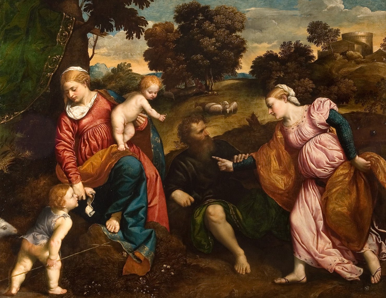 The Mystical Marriage of Saint Catherine, vintage artwork by Paris Bordone, A3 (16x12") Poster Print