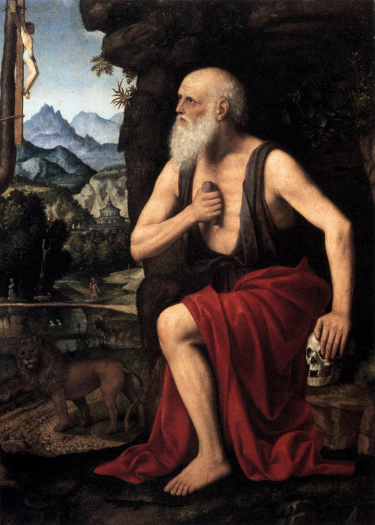 The Penitent Saint Jerome, vintage artwork by Bernardino Luini, A3 (16x12") Poster Print