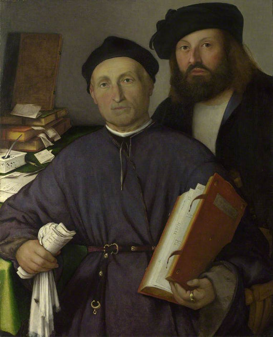 The Physician Giovanni Agostino della Torre and His son, Niccolo, vintage artwork by Lorenzo Lotto, A3 (16x12") Poster Print