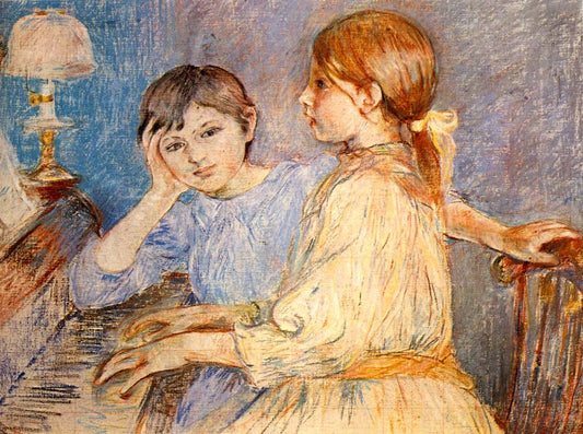 The Piano by Berthe Morisot, 1888, vintage art, modern poster print