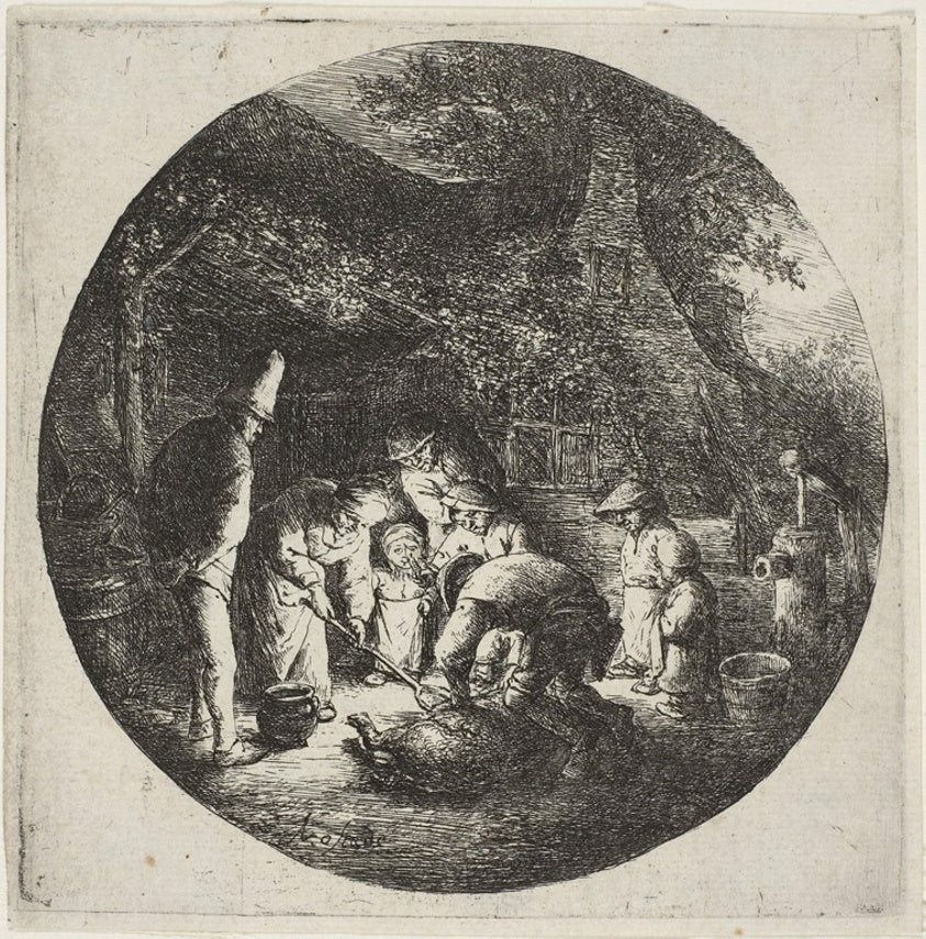 The Pigkillers by Adriaen van Ostade, 23x16"( A2 size ) Poster Print