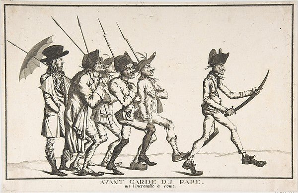 The Pope's Advance Guard or the "Incroyable" in Rome late 18t, vintage art, A3 (16x12") Poster Print