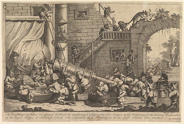 The Punishment Inflicted on Lemuel Gulliver December 1726-Will, vintage art, A3 (16x12") Poster Print