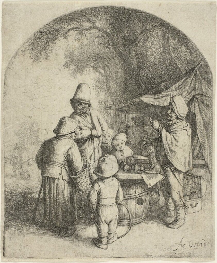 The Quacksalver by Adriaen van Ostade, 23x16"( A2 size ) Poster Print