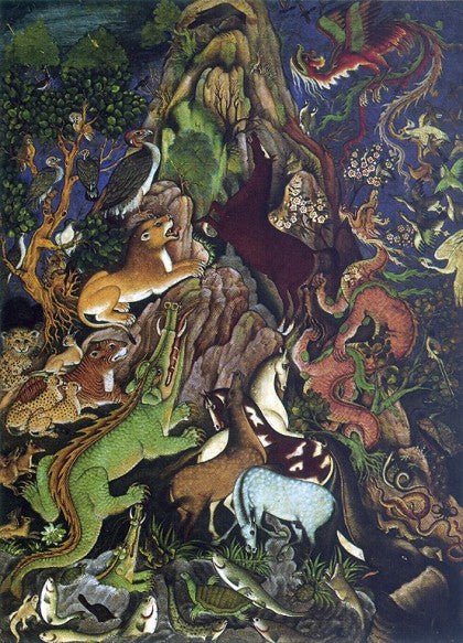 The Raven Addressing the Assembled Animals by Miskin, vintage art, modern poster print