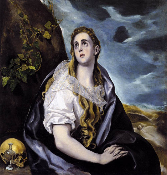 The Repentant Magdalen by El Greco, vintage art, modern poster print