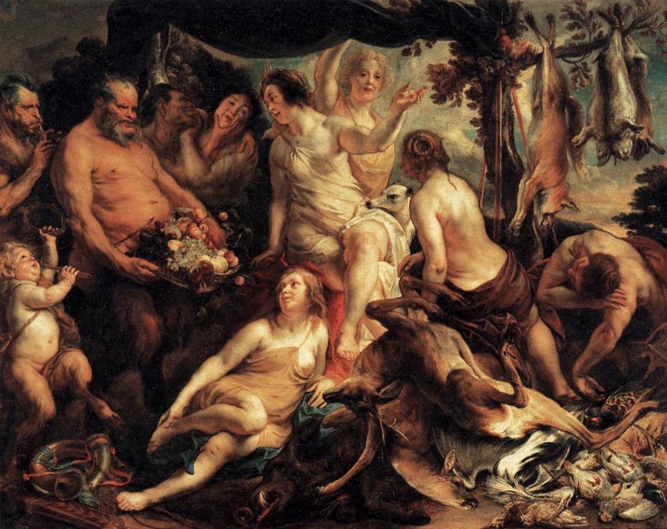 The Rest of Diana, vintage artwork by Jacob Jordaens, 12x8" (A4) Poster