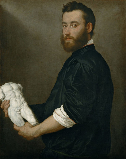 The Sculptor Alessandro Vittoria, vintage artwork by Giovanni Battista Moroni, A3 (16x12") Poster Print