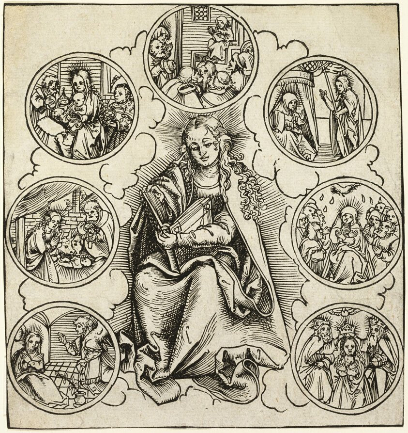 The Seven Joys of Mary by Lucas Cranach the Elder, 23x16"( A2 size) Poster Print