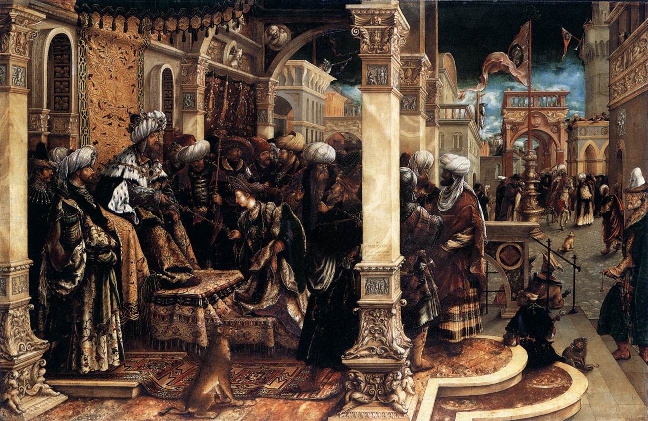 The Story of Esther, vintage artwork by Hans Burgkmair, A3 (16x12") Poster Print