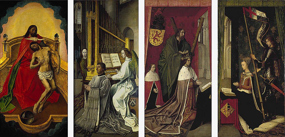 The Trinity Altarpiece, vintage artwork by Hugo van der Goes, A3 (16x12") Poster Print