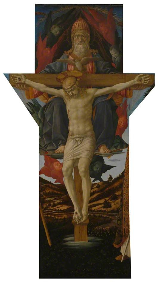 The Trinity (The Pistoia Santa Trinità Altarpiece), vintage artwork by Pesellino, A3 (16x12") Poster Print