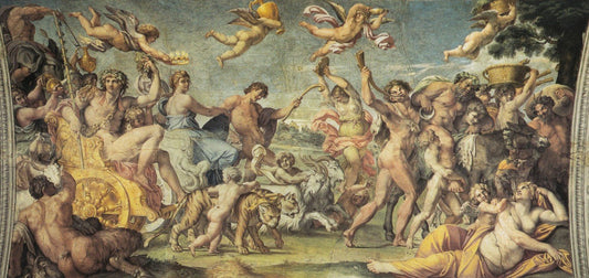 The Triumph of Bacchus and Ariadne, vintage artwork by Annibale Carracci, A3 (16x12") Poster Print