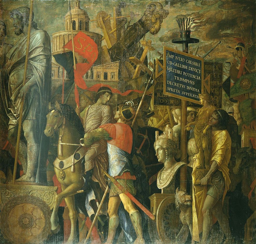 The Triumphs of Caesar - The Bearers of Standards, vintage artwork by Andrea Mantegna, A3 (16x12") Poster Print