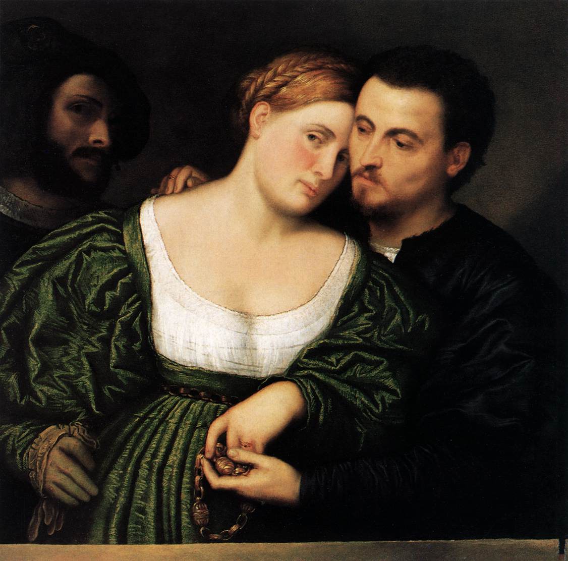 The Venetian Lovers, vintage artwork by Paris Bordone, A3 (16x12") Poster Print