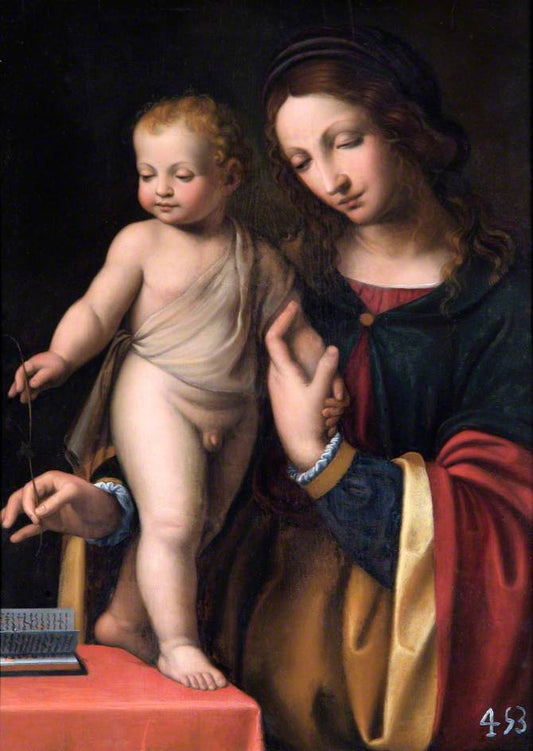 The Virgin with the Standing Child, vintage artwork by Attributed to Bernardino Luini, A3 (16x12") Poster Print