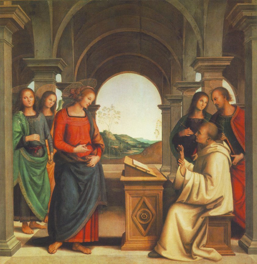 The Vision of Saint Bernard, vintage artwork by Perugino, A3 (16x12") Poster Print