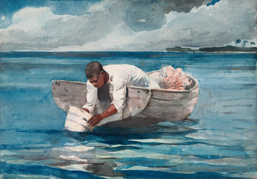 The Water Fan by Winslow Homer, 23x16"( A2 size) Poster Print