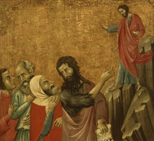 The Witness of John the Baptist, vintage artwork by Master of San Torpè, 12x8" (A4) Poster