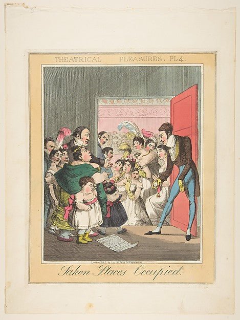Theatrical Pleasures Plate 4: Taken Places Occupied c1835-The, vintage art, A3 (16x12") Poster Print