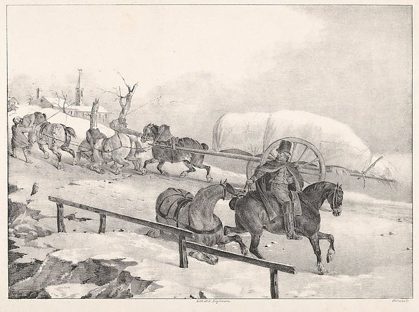 Théodore Gericault:Roulier montant une côte 1823, vintage artwork, 16x12"(A3) Poster Print