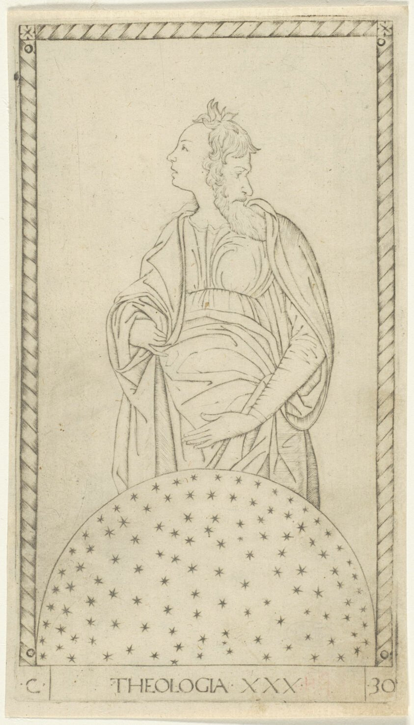 Theology, plate 30 from Arts and Sciences by Master of the E-Series Tarocchi, 23x16"( A2 size) Poster Print