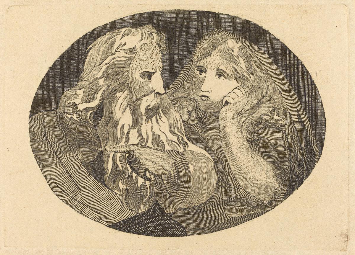 Thomas Butts, Jr. after William Blake:Lear and Cordelia,16x12"(A3) Poster