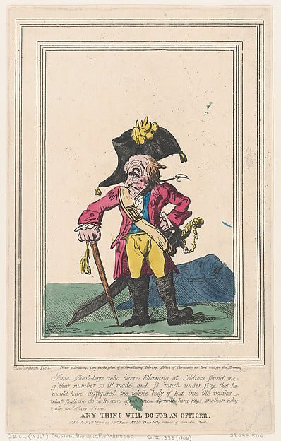 Thomas Rowlandson:Anything Will Do For an Officer January 1, 1796, vintage artwork, 16x12"(A3) Poster Print