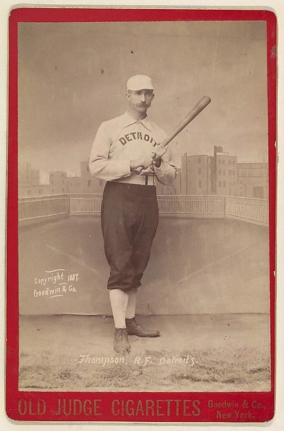 :Thompson Right Field Detroit from the series Old Judge Cigarettes 1887, vintage artwork, 16x12"(A3) Poster Print