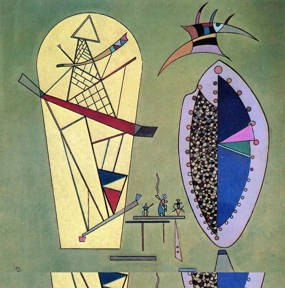 Three Between Two - Wassily Kandinsky -1942 by Wassily Kandinsky, 23x16"( A2 size ) Poster Print