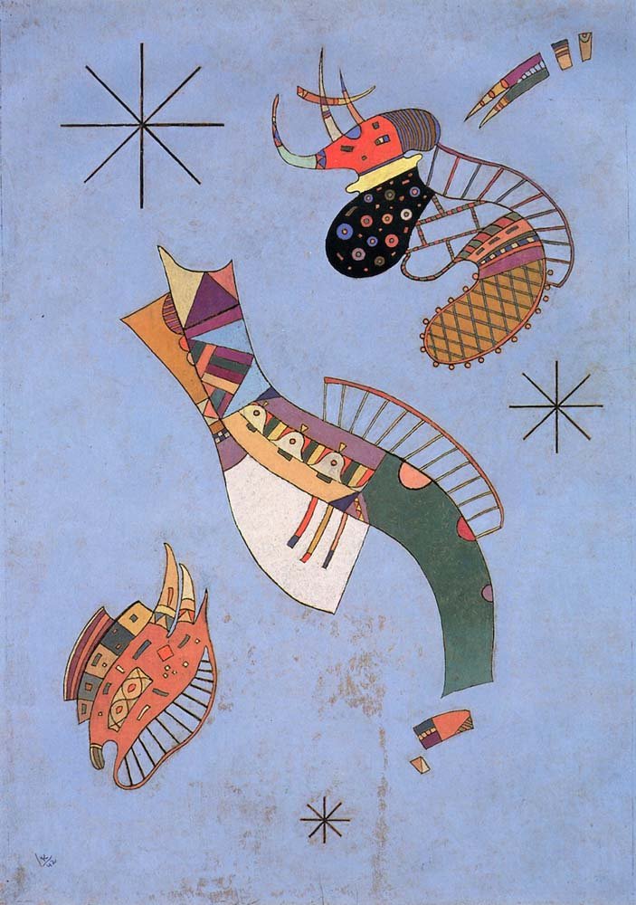 Three Stars - Wassily Kandinsky -1942 by Wassily Kandinsky, 23x16"( A2 size ) Poster Print