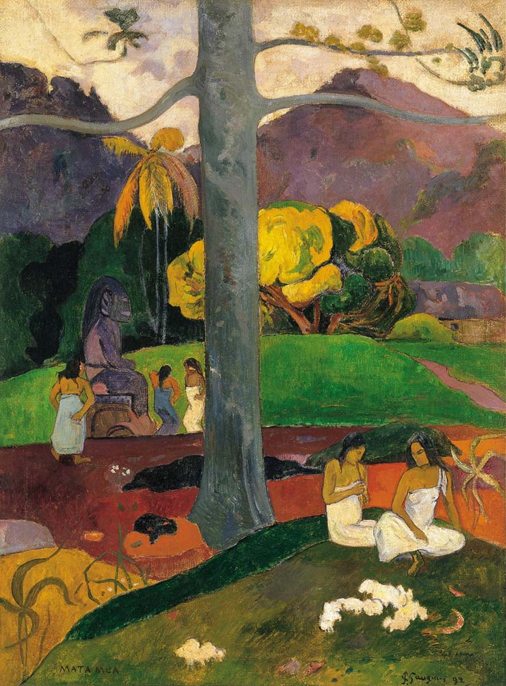 mata mua (in olden times) by P. Gaugin, 12x8" (A4) Poster